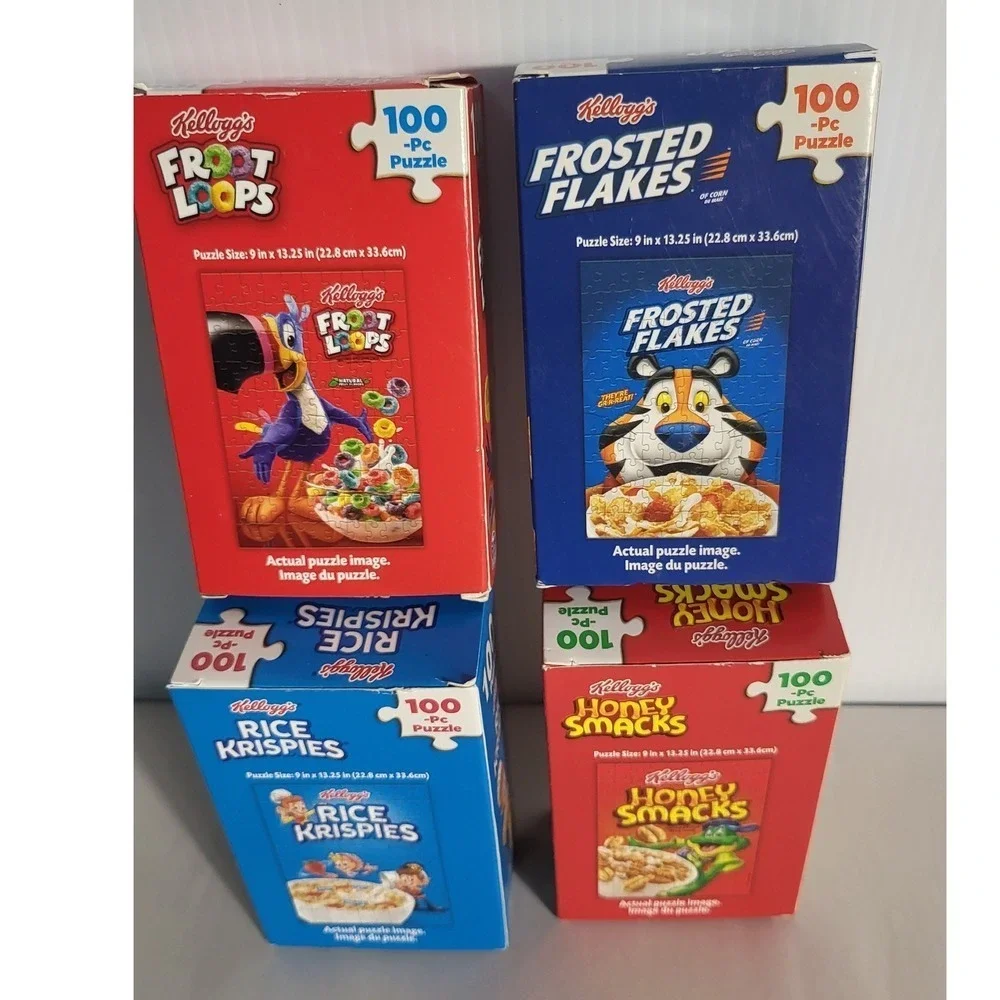Kelloggs Cereal‎ Puzzle Bundle, Froot Loops, Frosted Flakes, Rice Krispies